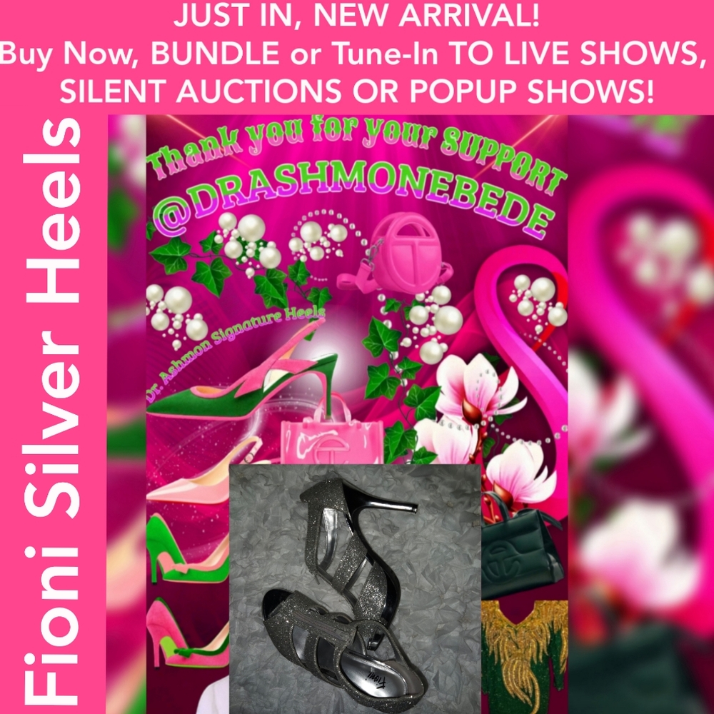 EUC 💕💚Fioni Silver Heels 🛍 Size 7 🛍BUY NOW OR AUCTION 🛍@DrAshmonebede